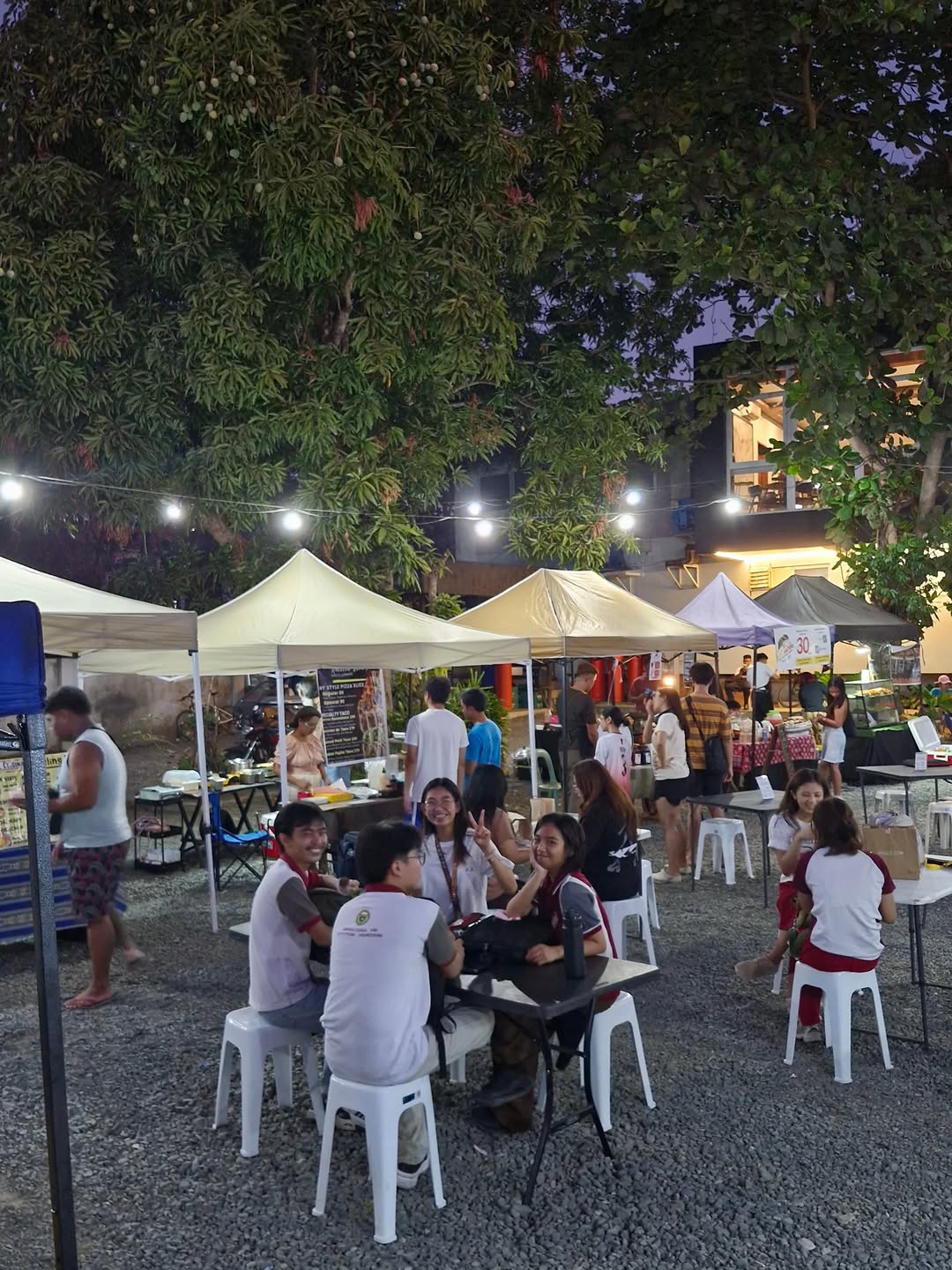 Night market community crowd